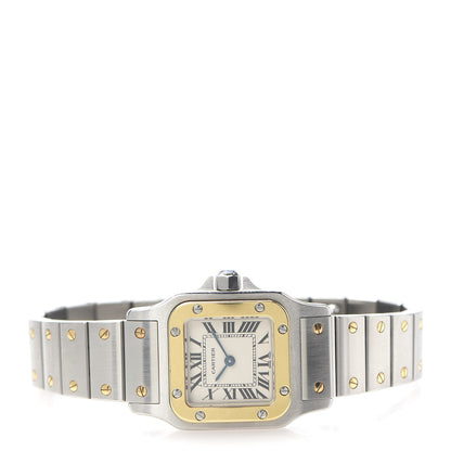 Cartier Stainless Steel 18K Yellow Gold 24mm Santos De Cartier Galbee Quartz Watch 3 of 7