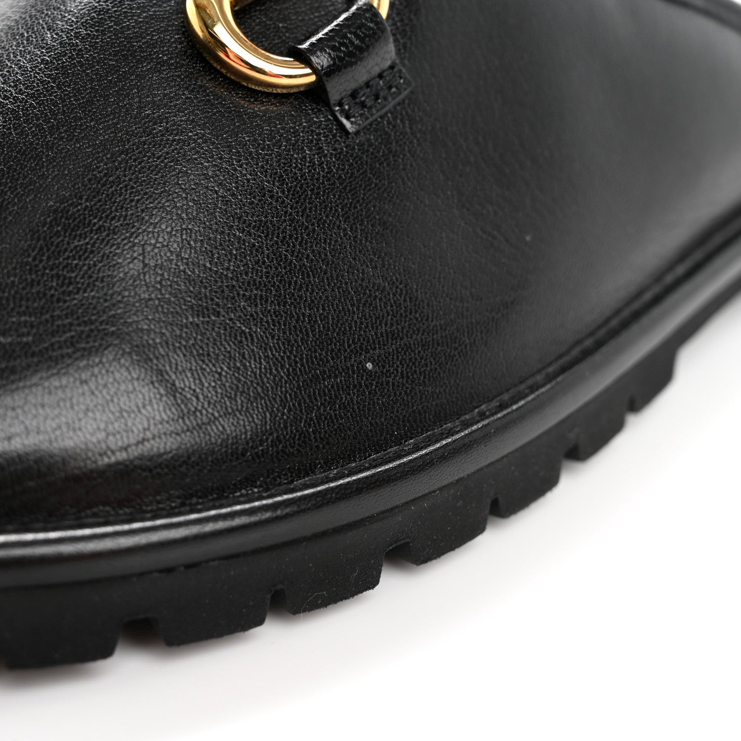 Gucci Goatskin Mens Horsebit Lug Sole Slippers 9 Black 10 of 11