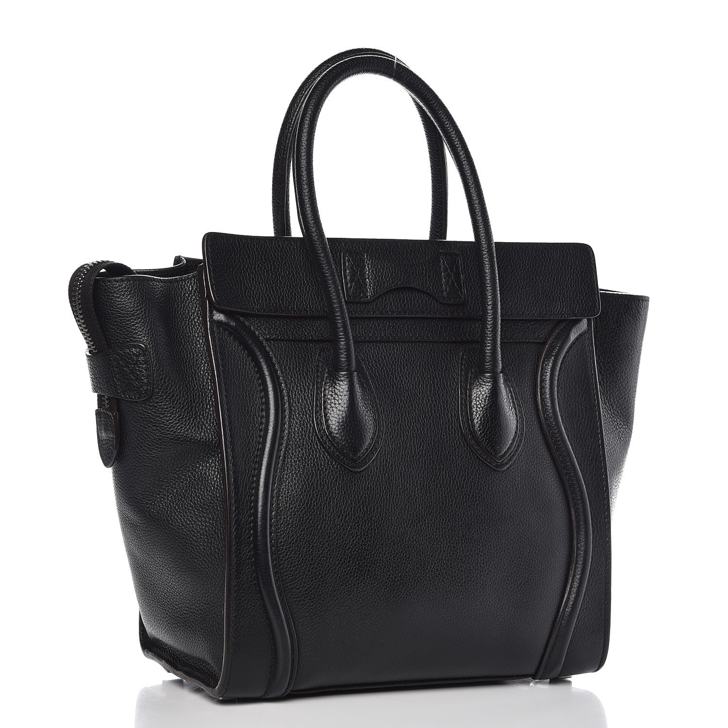 Celine Drummed Calfskin Micro Luggage Black 3 of 11