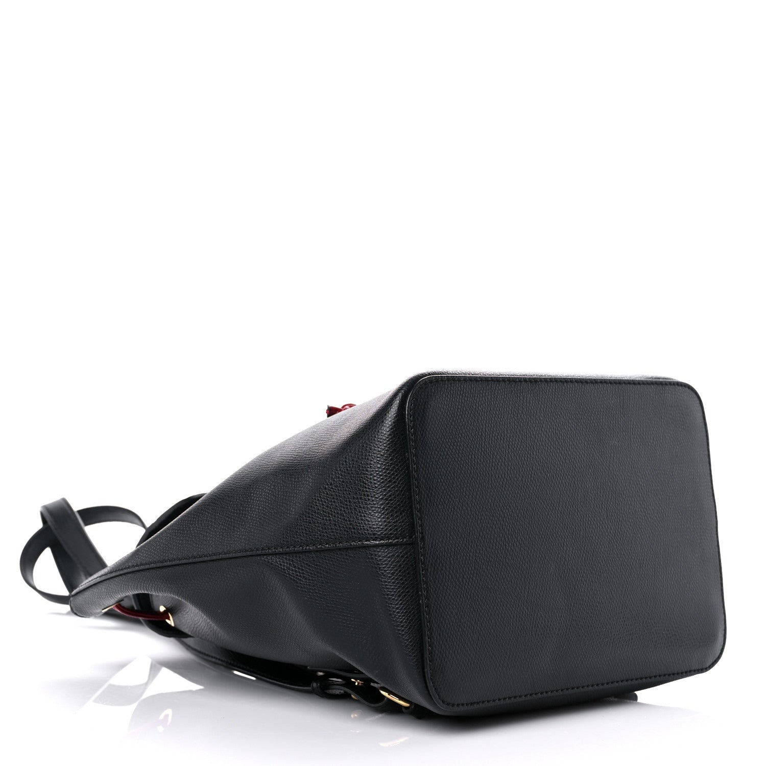 Fendi Vitello Cruise Bi-Color FF 1974 Embossed F is Fendi Drawstring Backpack Black Fragola Maya 4 of 19