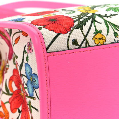 Gucci Canvas Medium Flora Tote Fuchsia 13 of 15