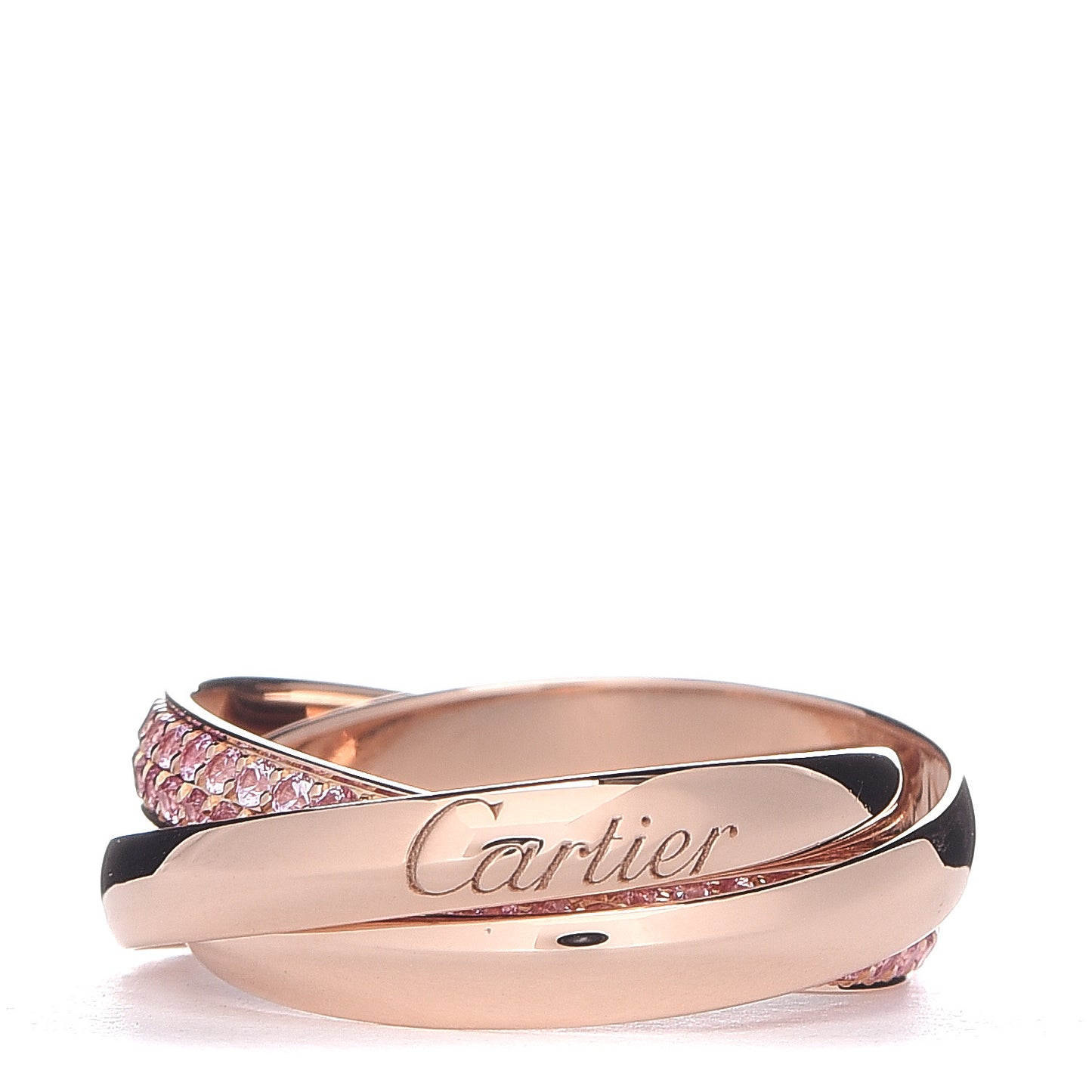 18K Pink Gold Pink Sapphire Trinity Ring 48 4.5