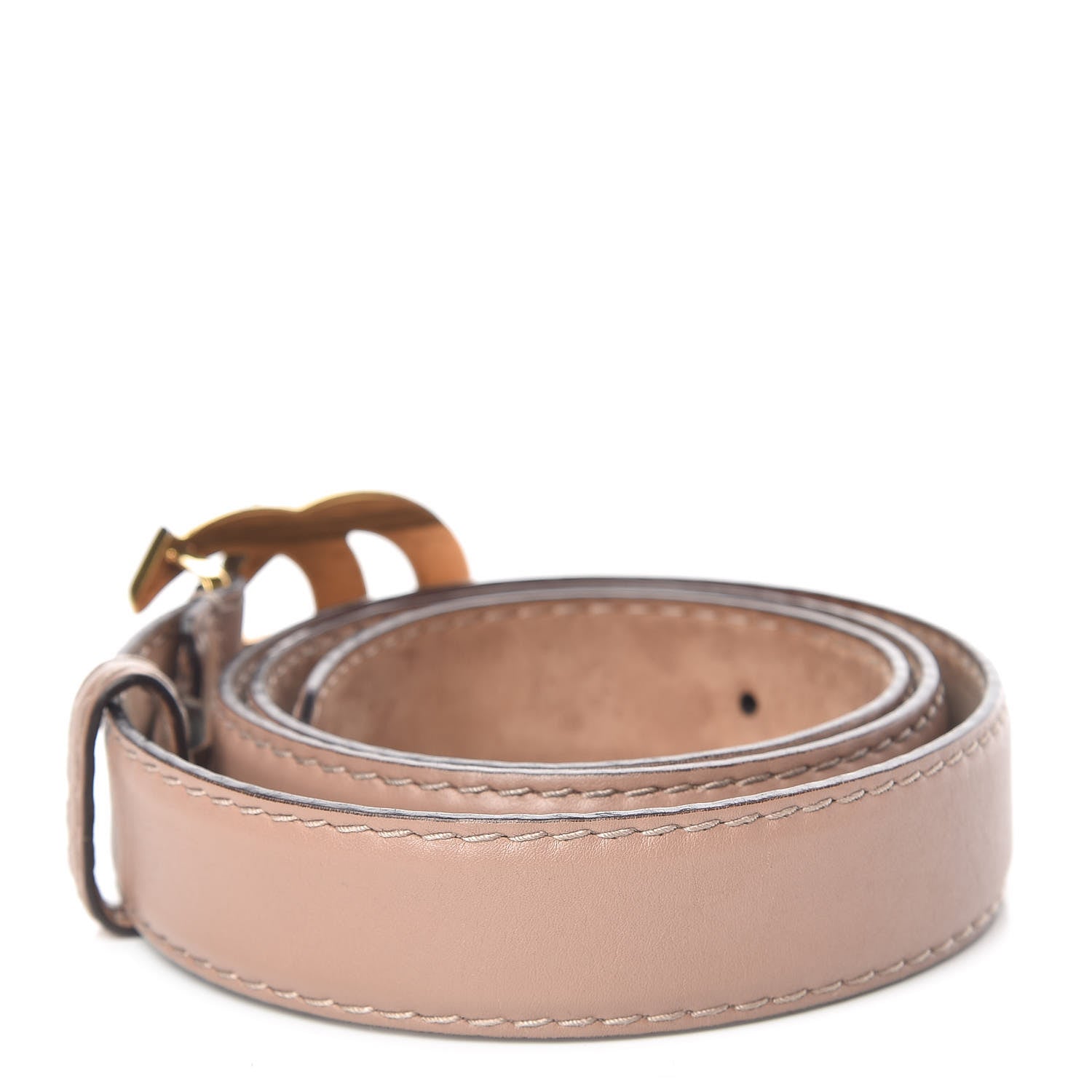 Gucci Calfskin Sculpted GG Belt 85 34 Nude 3 of 9