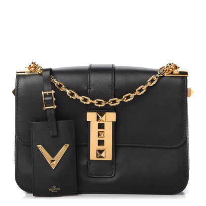 Valentino Garavani Grained Calfskin B-Rockstud Flap Black 1 of 10
