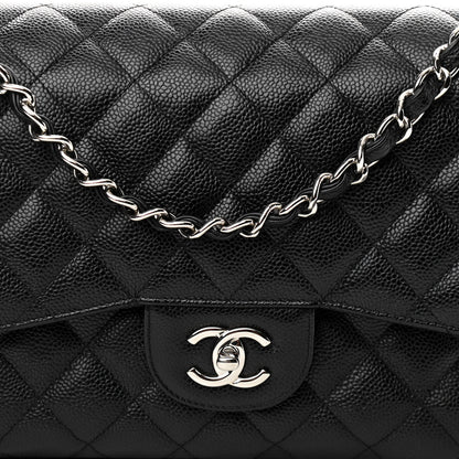 Chanel Caviar Quilted Jumbo Double Flap Black 8 of 12