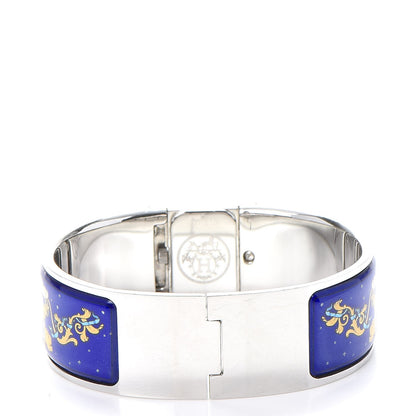 Hermes Stainless Steel Enamel 19mm Printed Horse Loquet Quartz Watch Blue 4 of 6