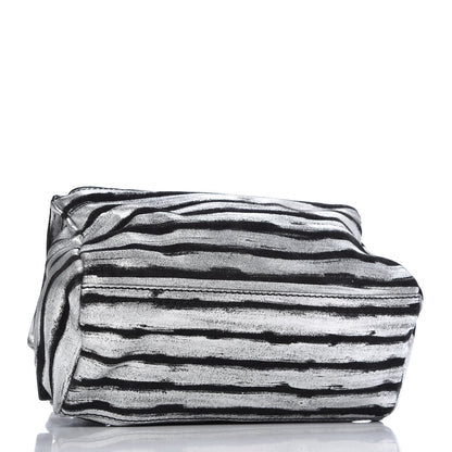 Givenchy Metallic Calfskin Striped Mini Pandora Black Silver 4 of 10