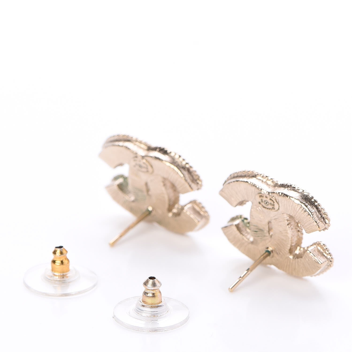 Chanel Enamel CC Earrings Coral Gold 3 of 4