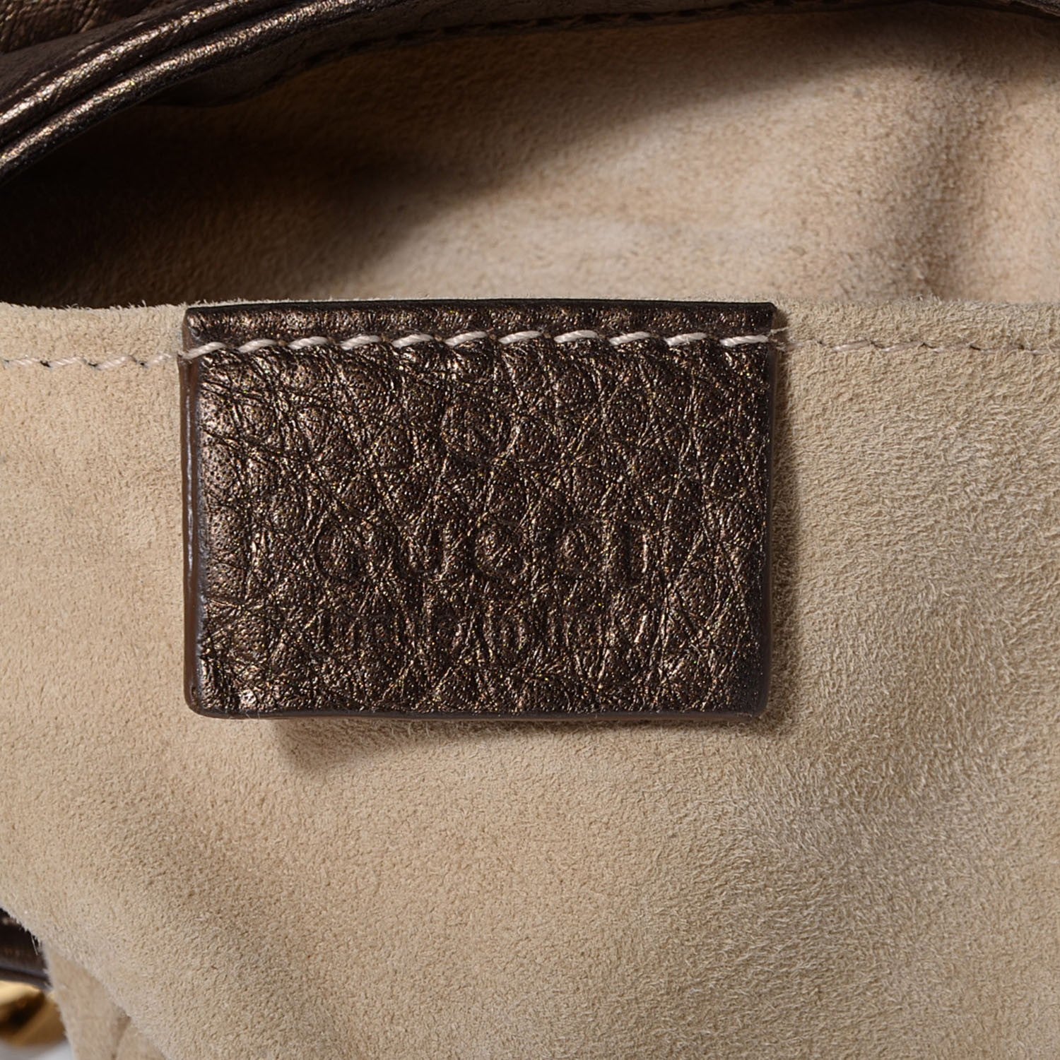 Gucci Metallic Pebbled Calfskin Small 1973 Chain Shoulder Bag Winter Leaf 6 of 9