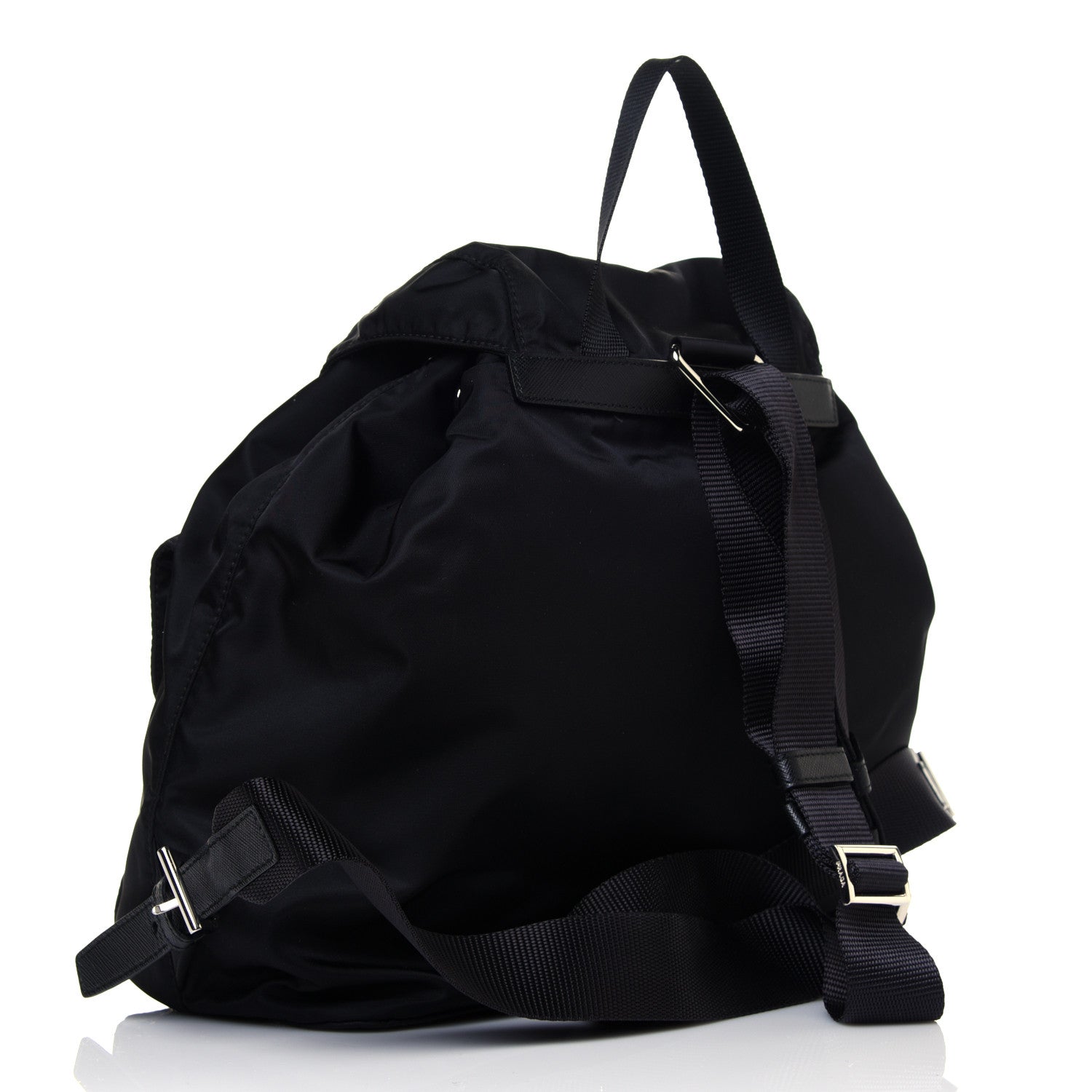 Prada Tessuto Nylon Saffiano Medium Backpack Black 2 of 12