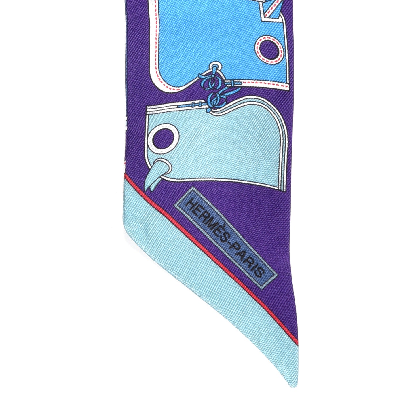 Silk Camails Twilly Scarf Violet Azure Celado