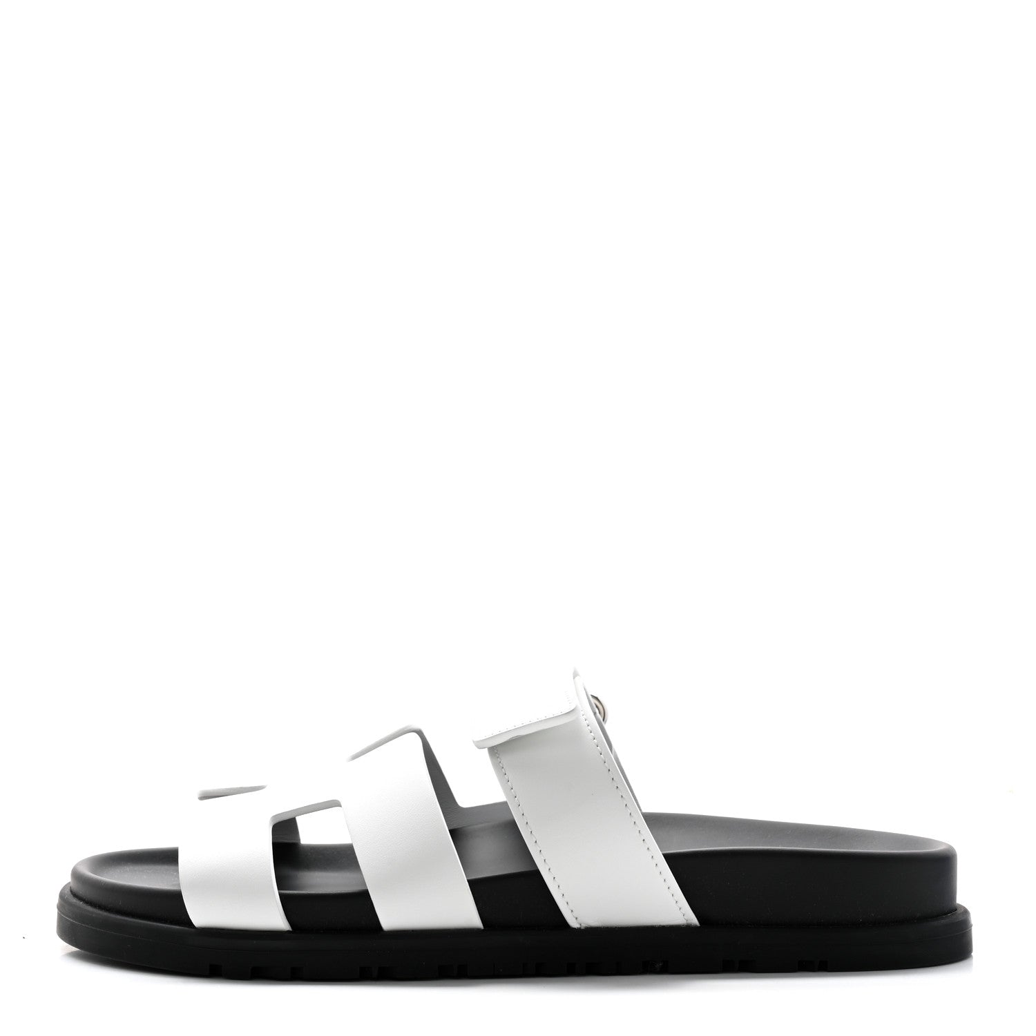 Hermes Calfskin Womens Chypre Sandals 37 White 1 of 10