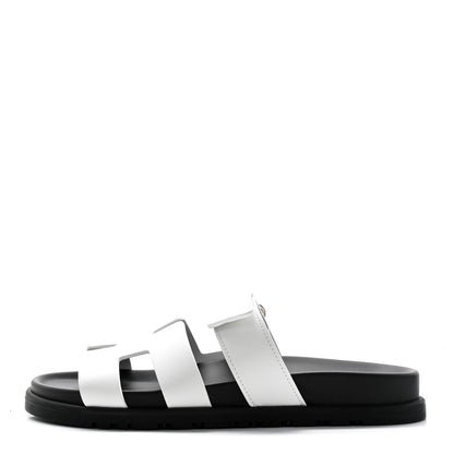 Hermes Calfskin Womens Chypre Sandals 37 White 1 of 10