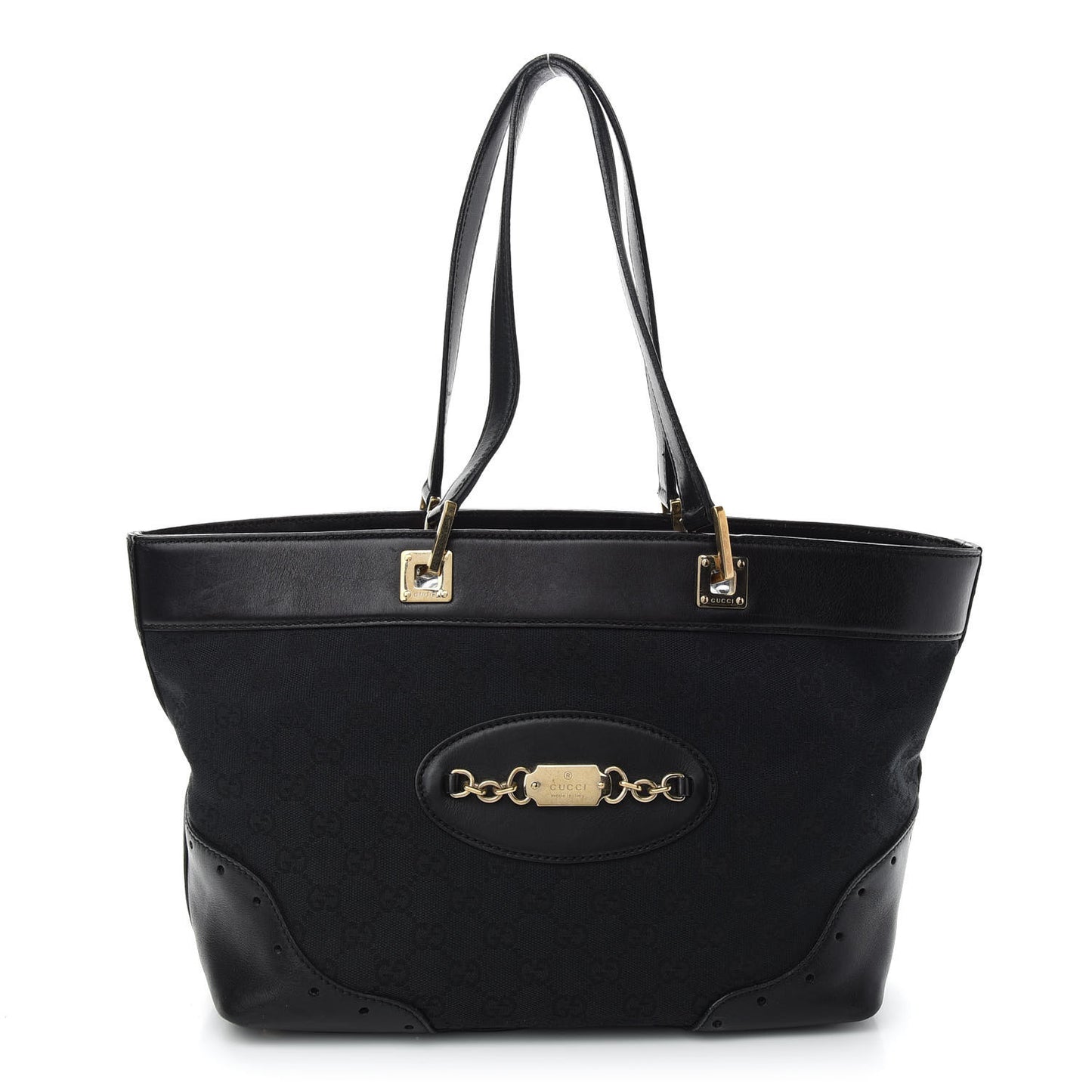 Monogram Large Punch Tote Black