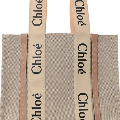 Chloe Cotton Calfskin Medium Woody Ribbon Tote Biscotti Beige 8 of 11