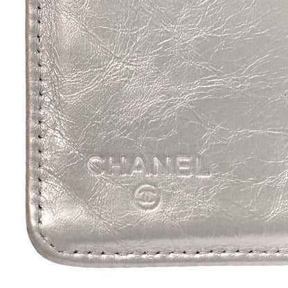 Chanel Metallic Aged Calfskin CC Bow Wallet Silver 5 of 7