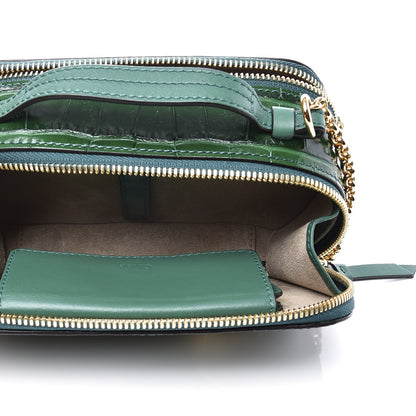 Chloe Calfskin Crocodile Embossed Mini C Vanity Bag Woodsy Green 4 of 11