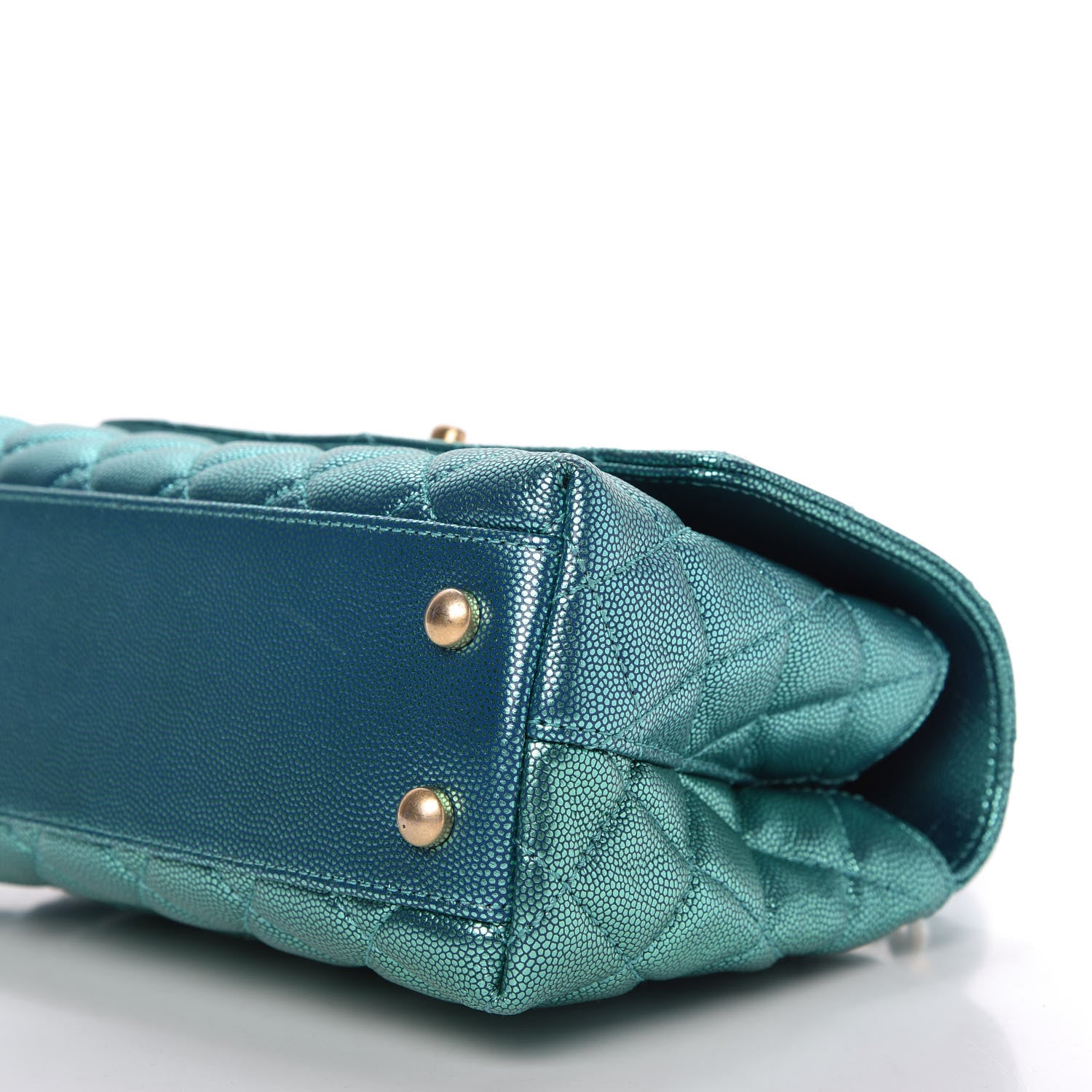 Chanel Metallic Caviar Quilted Mini Coco Handle Flap Blue 7 of 10