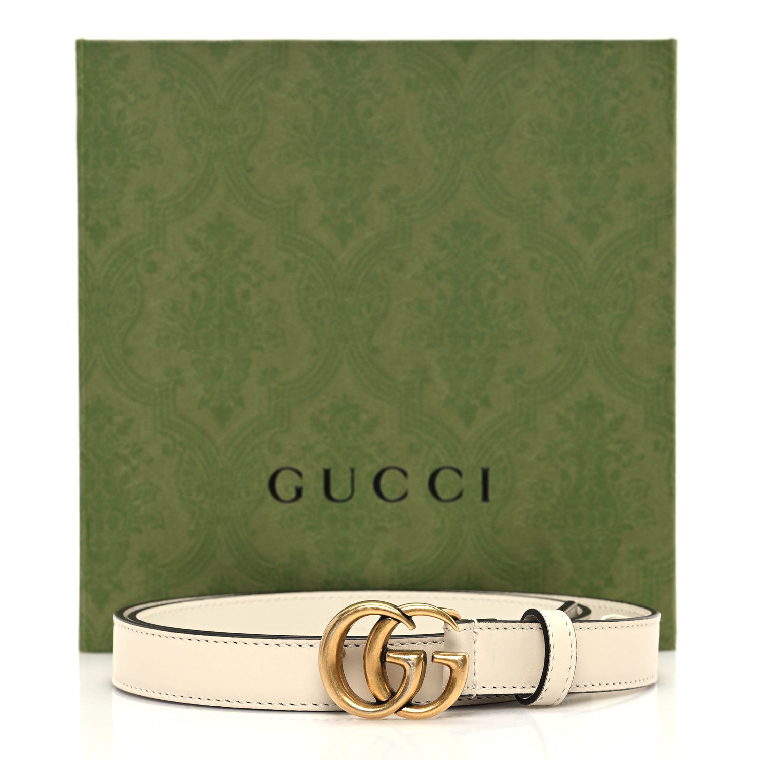 Gucci Calfskin Double G 20mm Belt 85 34 Mystic White 5 of 5