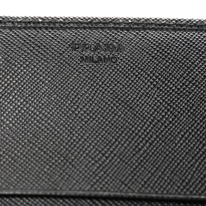 Prada Saffiano Metal Continental Flap Travel Wallet Black 6 of 8