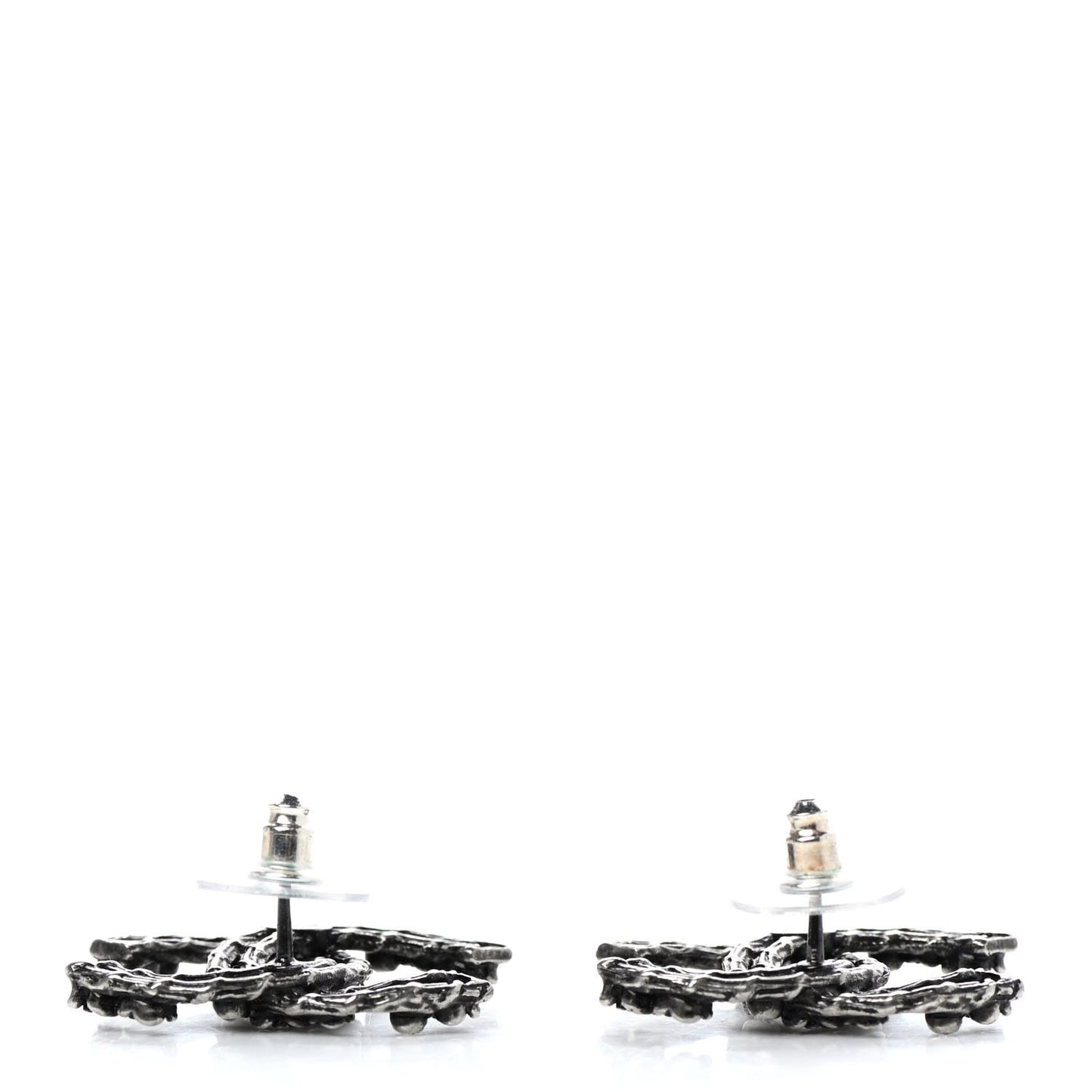 Ruthenium Crystal Camelia CC Earrings
