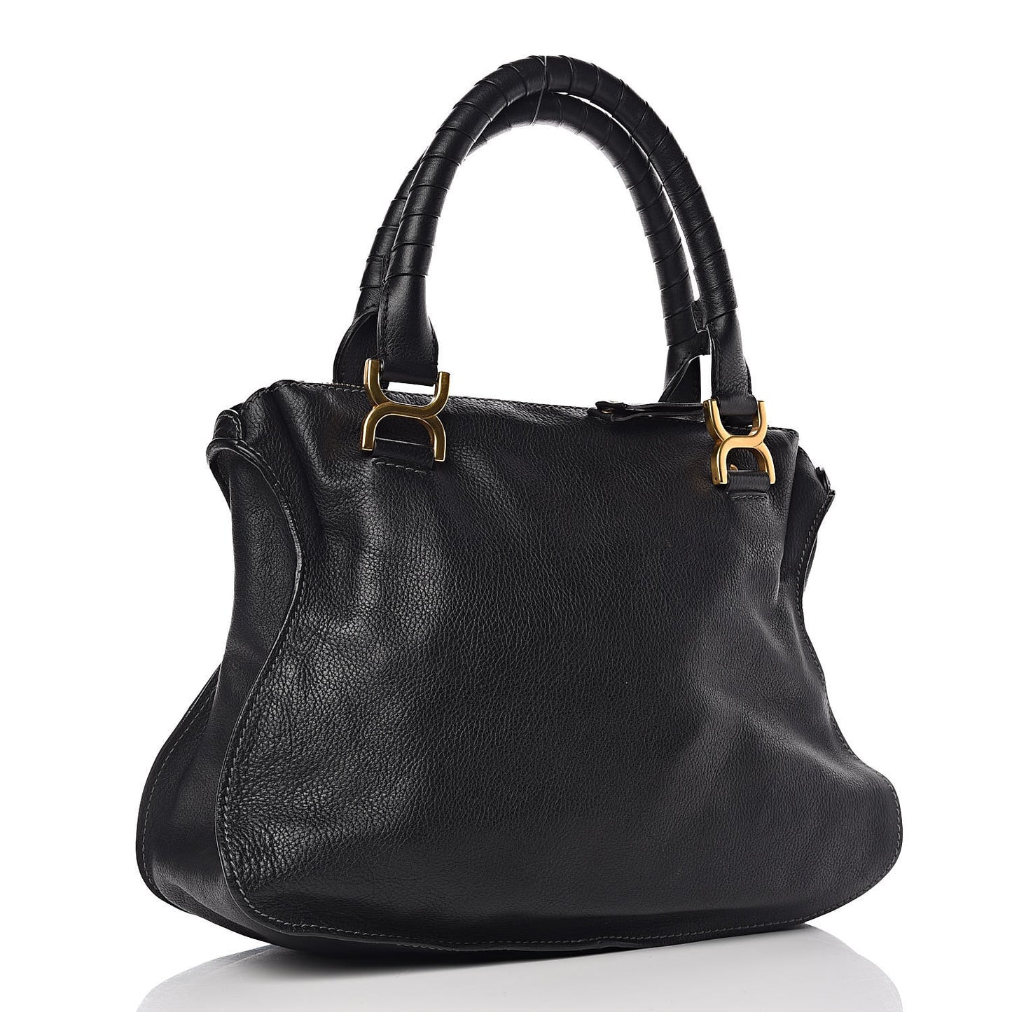 Calfskin Medium Marcie Satchel Black