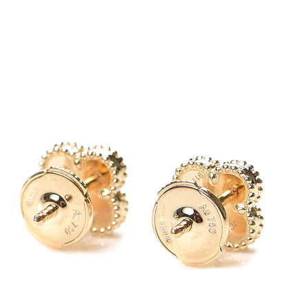 Van Cleef & Arpels 18K Yellow Gold Mother of Pearl Sweet Alhambra Earrings 3 of 6