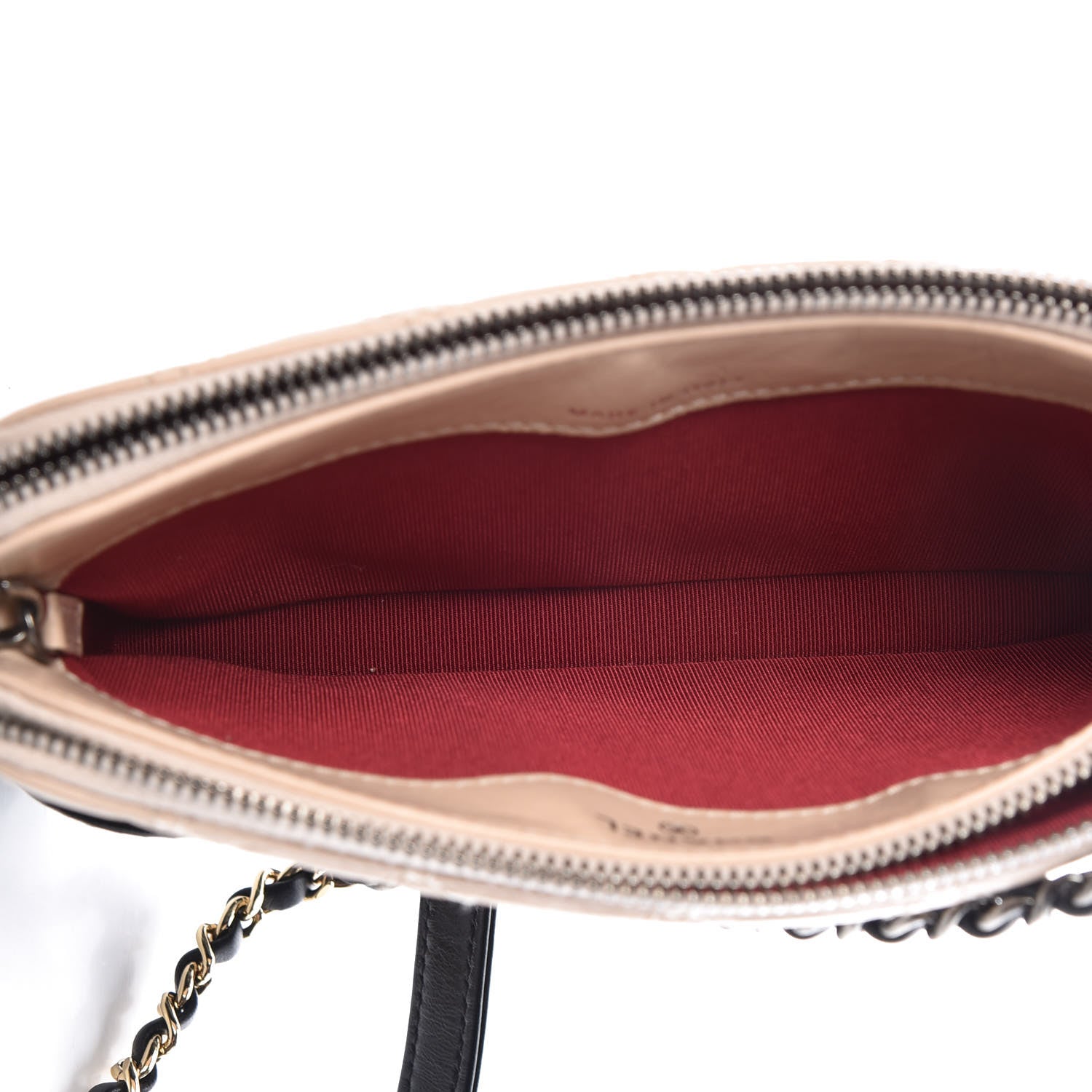Chanel Aged Calfskin Quilted Small Gabrielle Clutch With Chain Beige Black 5 of 11