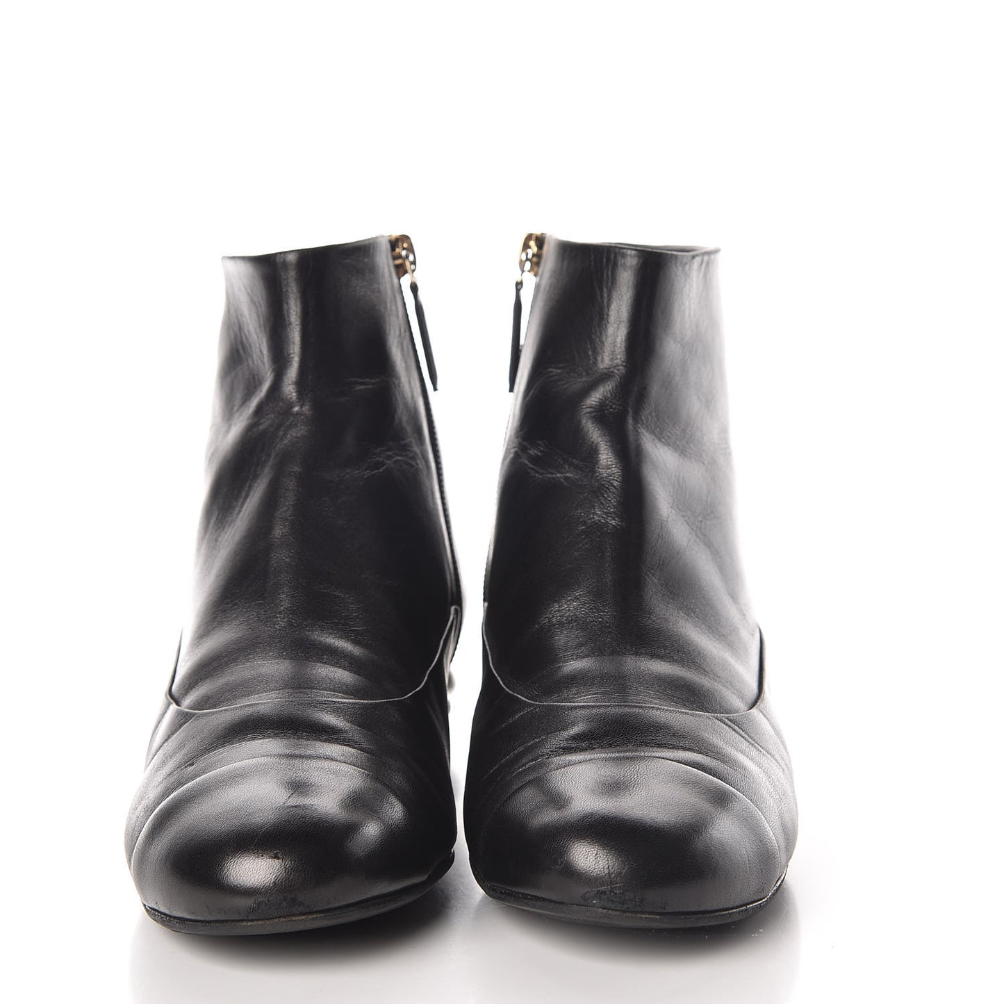 Lambskin Pearl Short Boots 40 Black