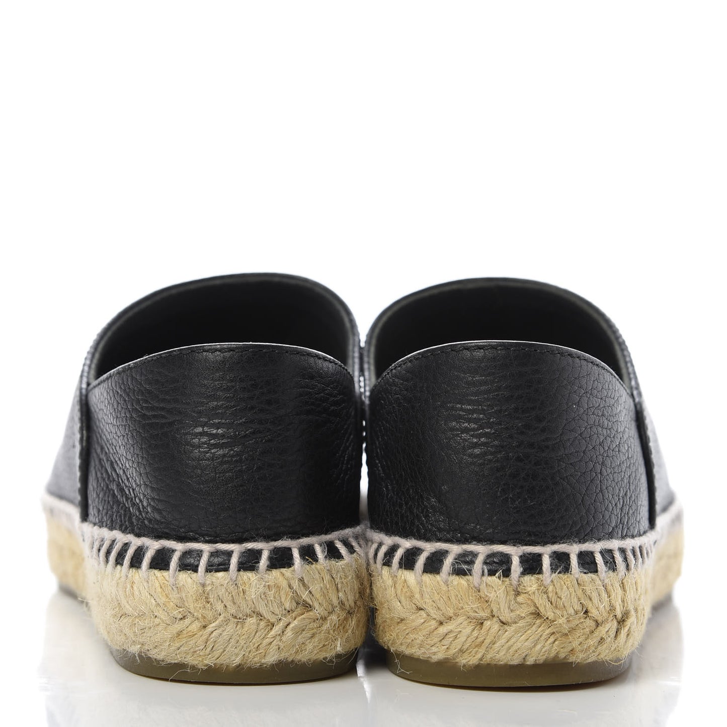 Grained Calfskin CC Espadrilles 36 Black