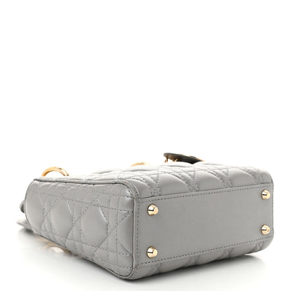 Christian Dior Metallic Lambskin Cannage Mini Lady Dior Grey 3 of 9