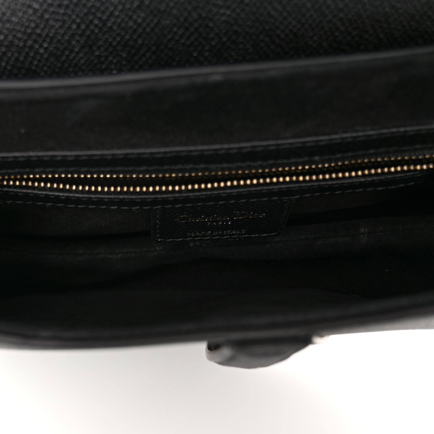 Christian Dior CHRISTIAN DIOR Grained Calfskin Saddle Bag Black 5 of 11