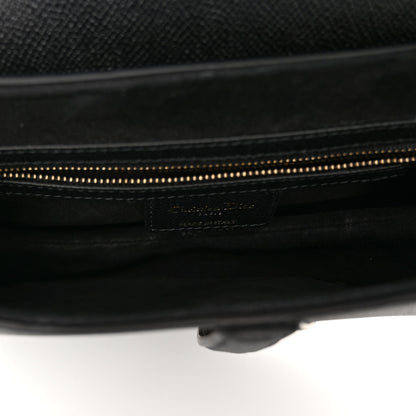Christian Dior CHRISTIAN DIOR Grained Calfskin Saddle Bag Black 5 of 11