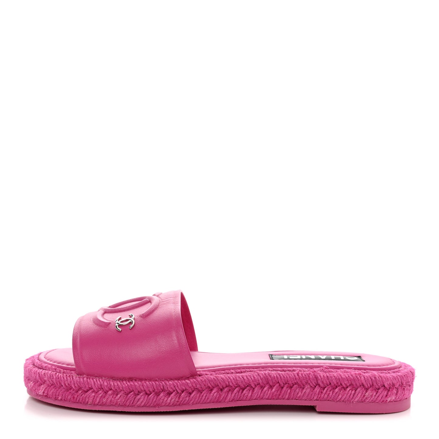 Lambskin Cord Braided Slide Sandals 40 Pink