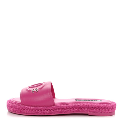 Chanel Lambskin Cord Braided Slide Sandals 40 Pink 1 of 8