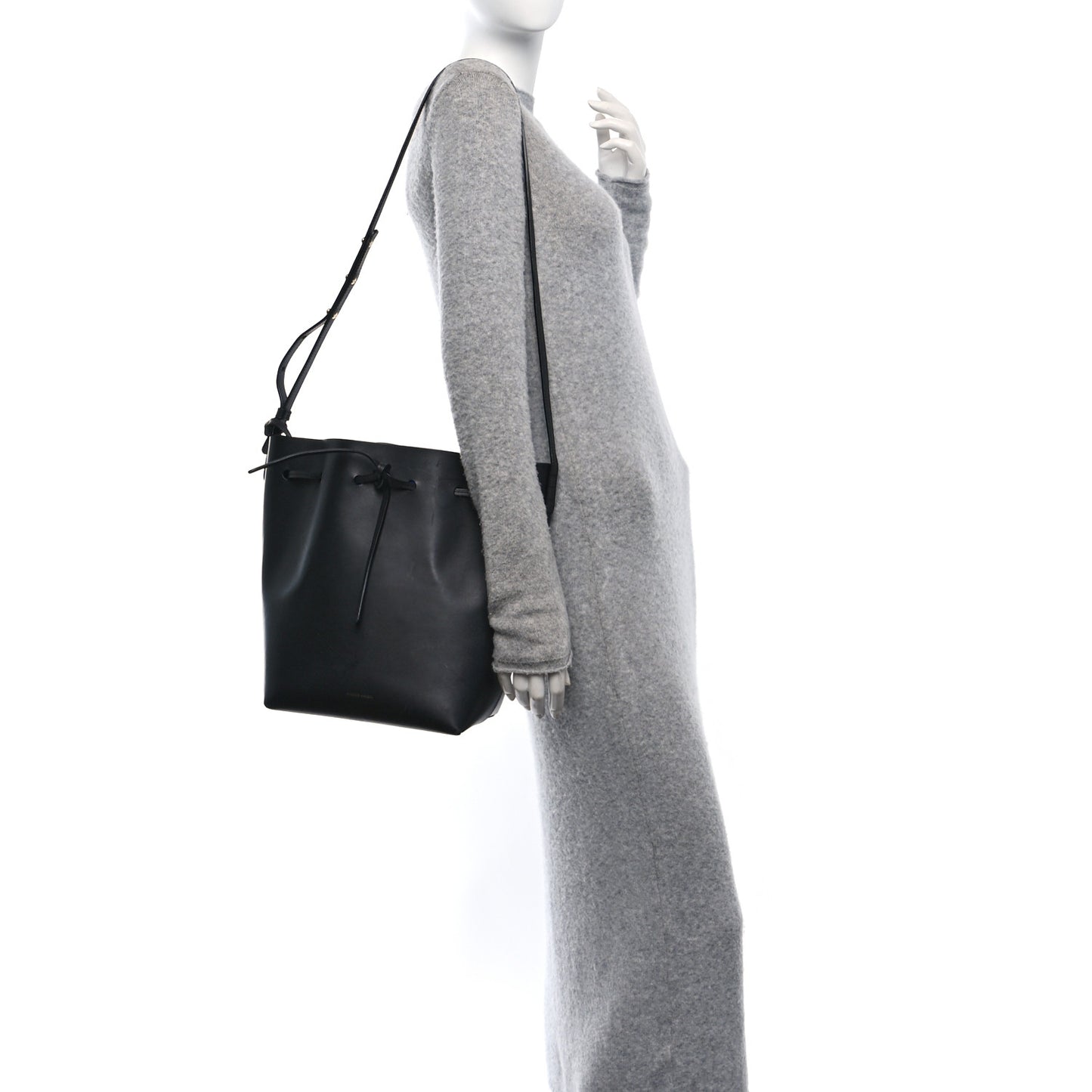 Vegetable Tanned Calfskin Bucket Bag Black Royal