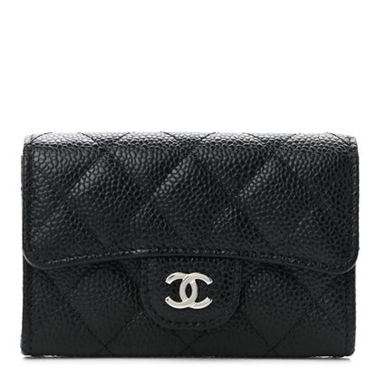 Chanel Caviar Quilted Flap Card Holder Wallet Black 1 of 8