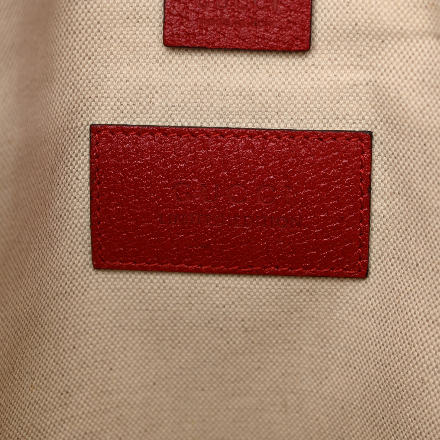 Gucci Soft GG Supreme Monogram Web Bosco Patch Vertical Tote Beige Malva Hibiscus Red 7 of 11