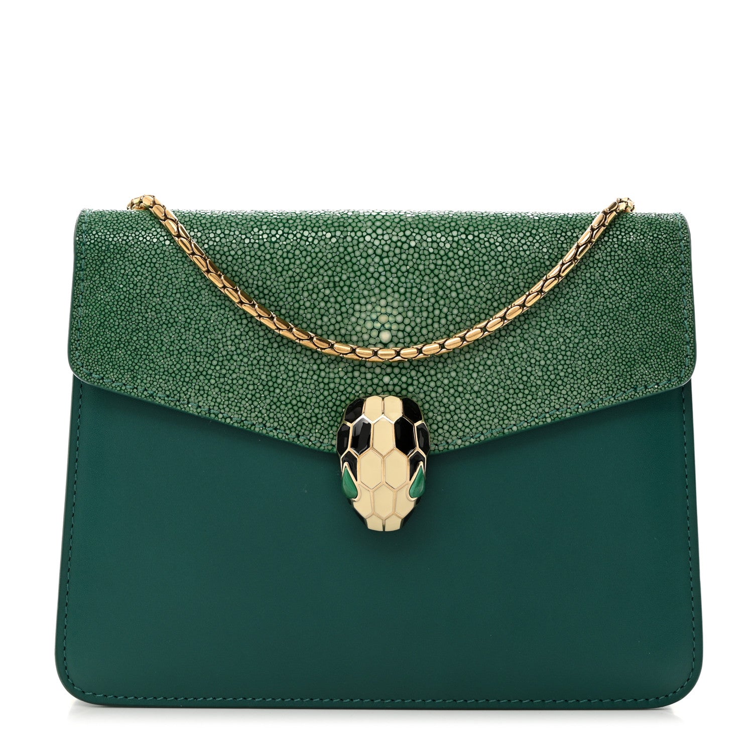 Bulgari Galuchat Calfskin Serpenti Forever Crossbody Bag Green 1 of 11