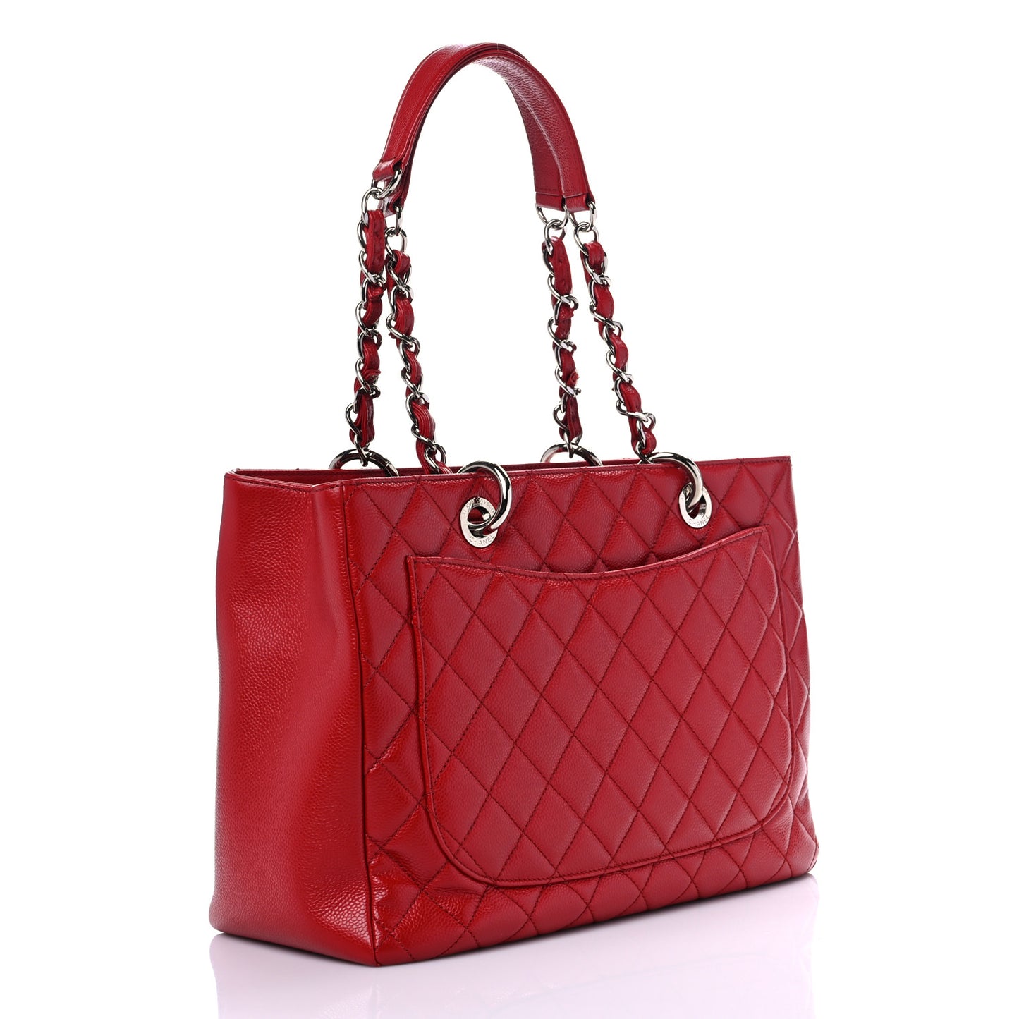 Caviar Quilted Grand Shopping Tote GST Red