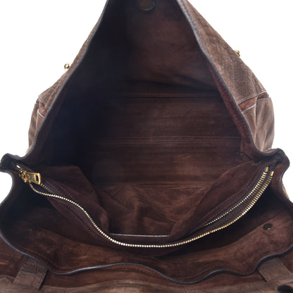 Saint Laurent Nubuck Crocodile Embossed Large Muse Two Brown 5 of 10