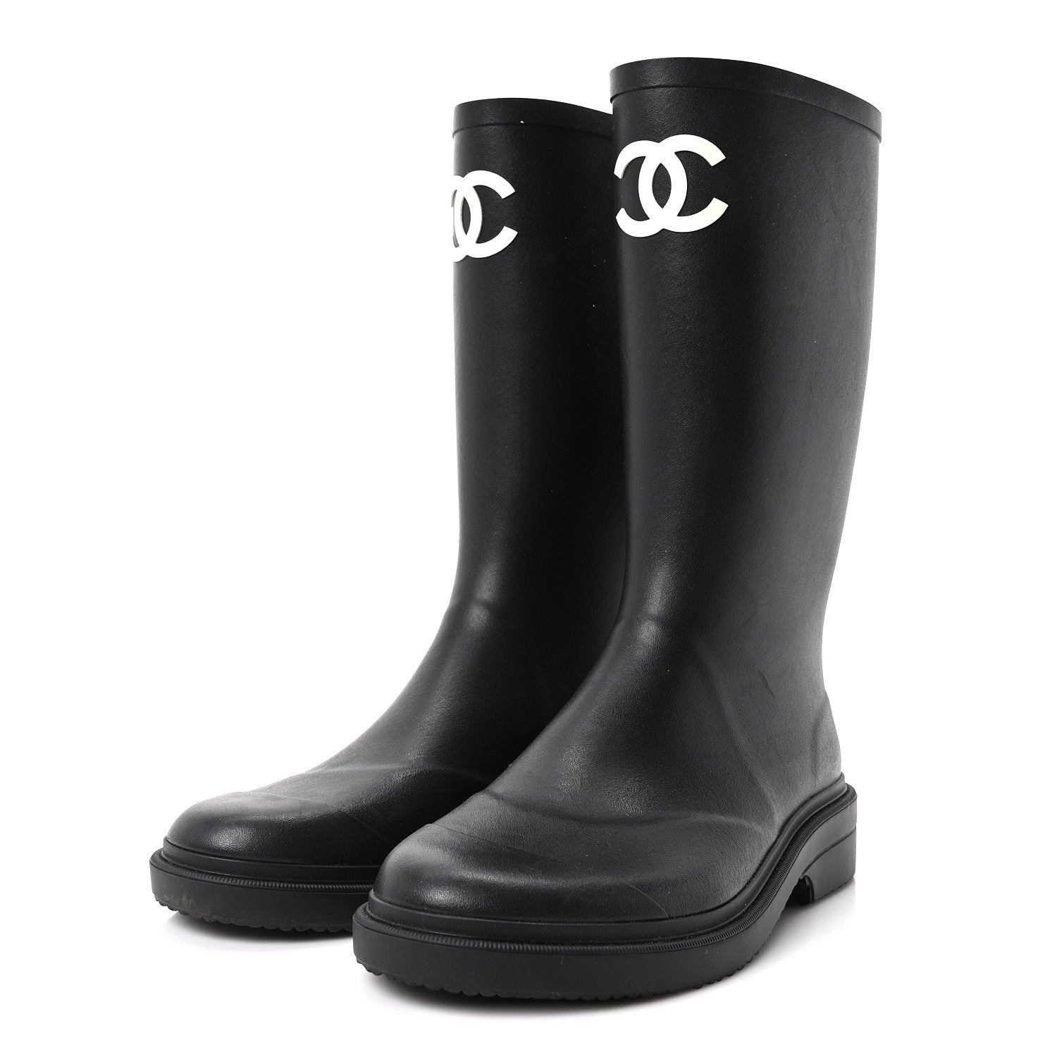 Chanel Caoutchouk CC High Boots 41 Black 4 of 10