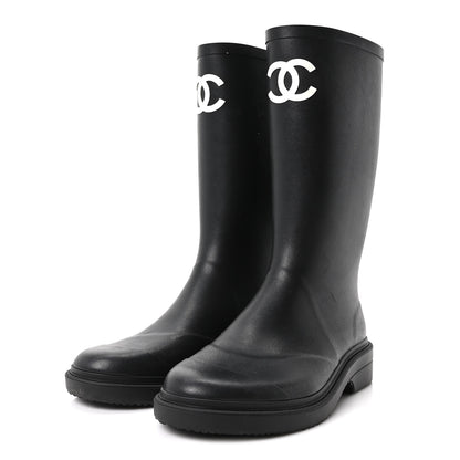 Chanel Caoutchouk CC High Boots 41 Black 4 of 10