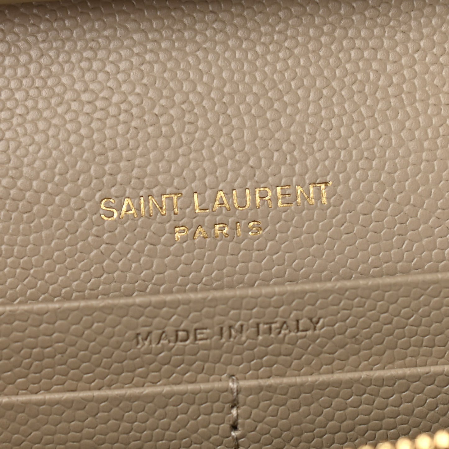Grain De Poudre Matelasse Chevron Monogram Chain Wallet Sea Salt