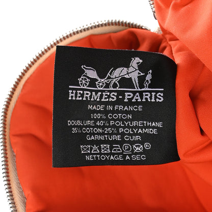 Hermes Cotton Canvas Bolide Travel Cosmetic Pouch MM Natural 6 of 9