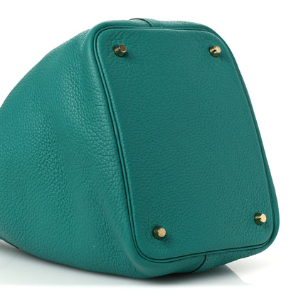 Hermes Taurillon Clemence Picotin Lock 22 MM Vert Verone 9 of 10
