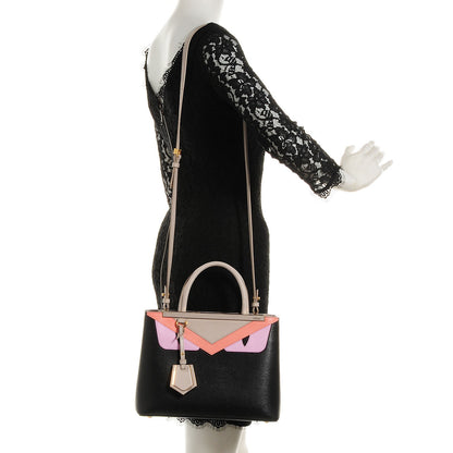 Fendi Vitello Elite Monster Petite 2Jours Tote Multicolor Black Grigio Polvere Multicolor 2 of 8