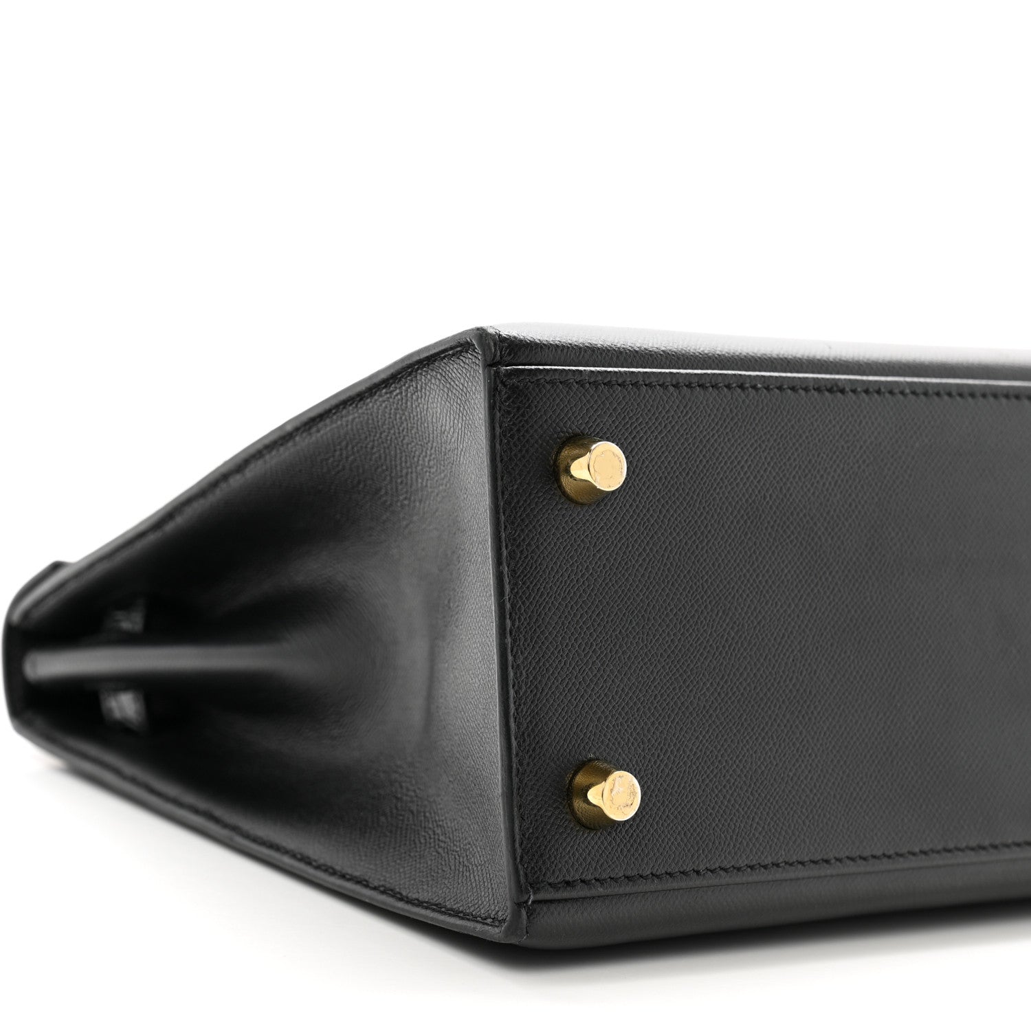 Hermes Madame Calfskin Shiny Niloticus Crocodile Kelly Sellier Touch 25 Black 9 of 12