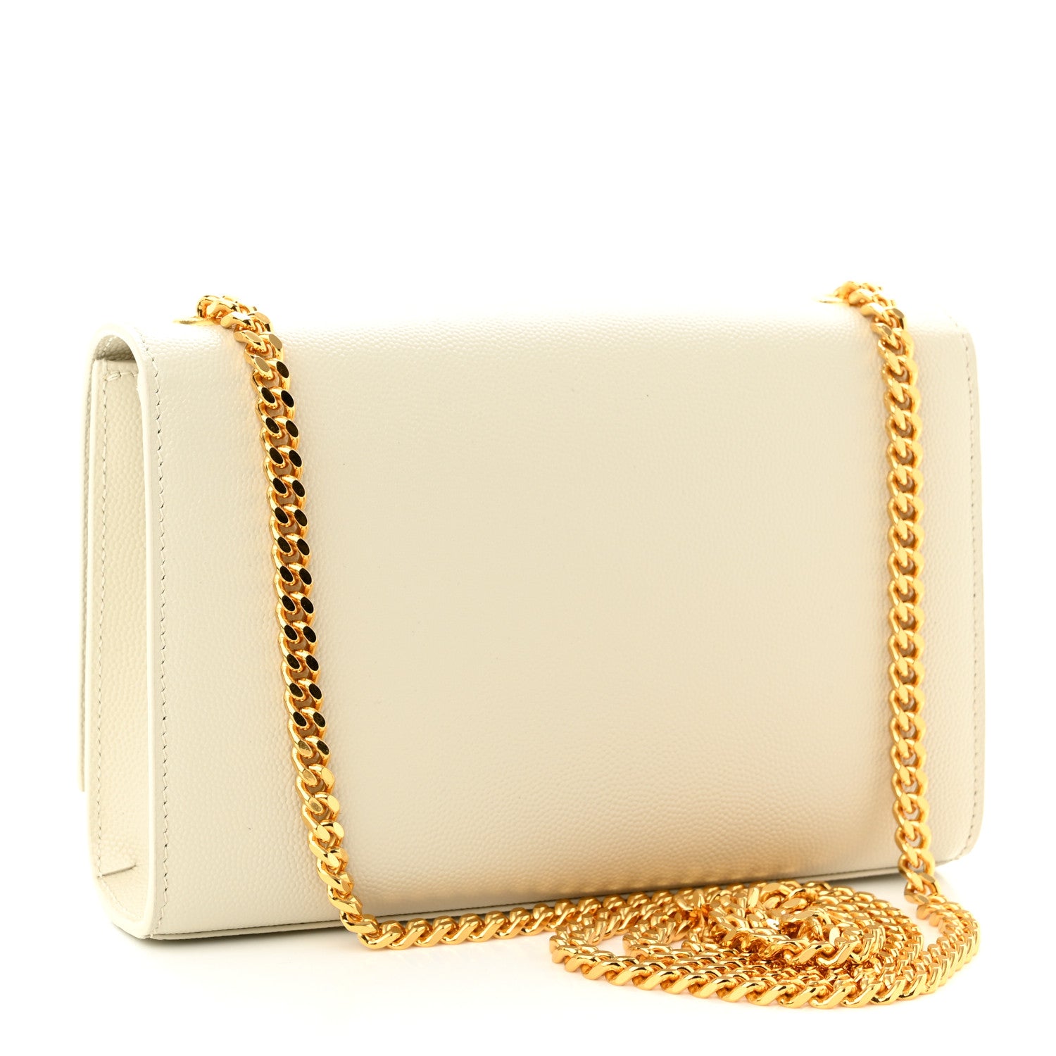 Saint Laurent Grain De Poudre Small Monogram Kate Satchel Blanc Vintage 3 of 10