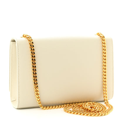 Saint Laurent Grain De Poudre Small Monogram Kate Satchel Blanc Vintage 3 of 10